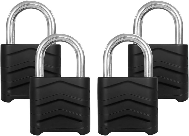 SEPOX 4PCS Large Combination Padlock, Outdoor Combo Lock 2.2" 55mm Heavy Duty Weatherproof, Ressetable 4 Digital, Security Aluminum Body, Uncuttable Shackle, for Warehouse, Home, School, Gate, Garden - Image 1
